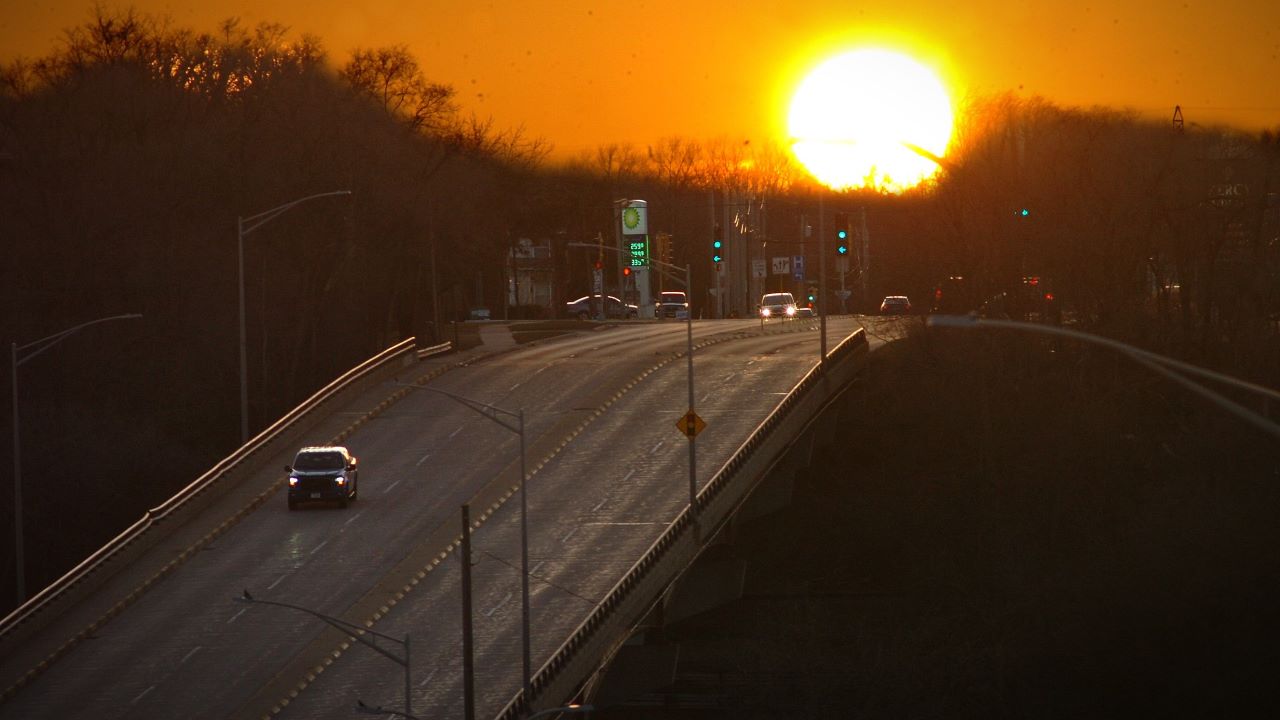 Sunset over the Memorial Drive bridge in Janesville Wisconsin. Dan Plutchak photo