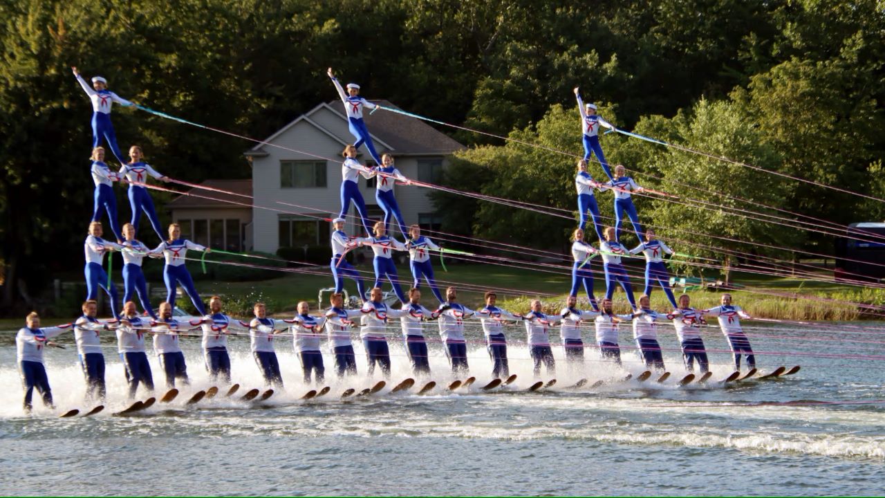 The Rock Aqua Jays Water Ski Show Team (Janesville, Wis.) won the national team title at the 49th Indmar Marine Engines Division 1 Show Ski National Championships, presented by Visit Central Florida, Aug. 9-11, 2024, at Hidden Lake in Warsaw, Ind.