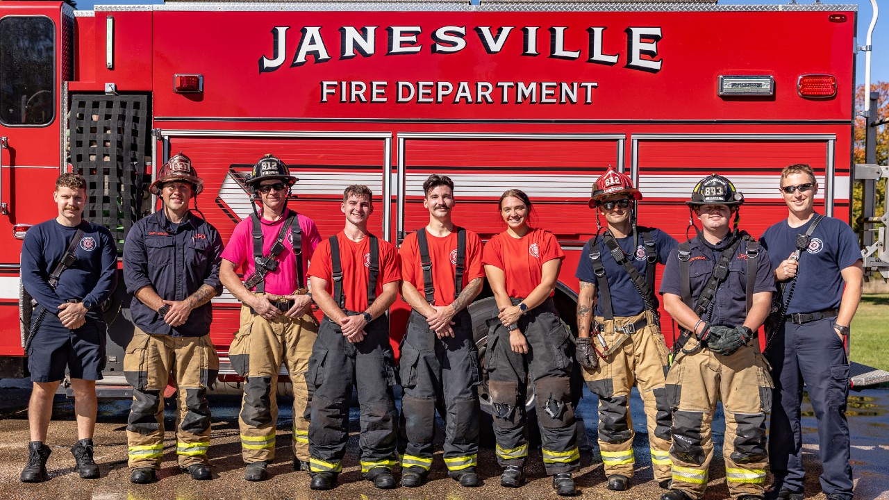 Dexter Arena, Jordan Larson and Mya Maslonka all have begun training as paramedic firefighters