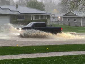 Janesville police urge people to stay off the roads following heavy downpour